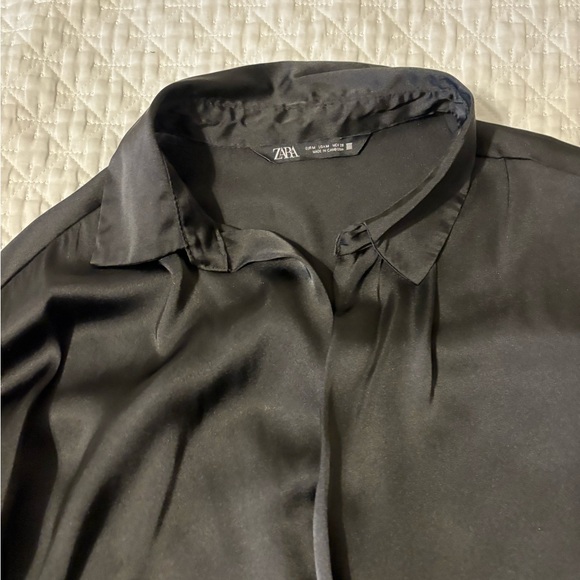 Zara Satin Effect Basic Shirt - Picture 3 of 4
